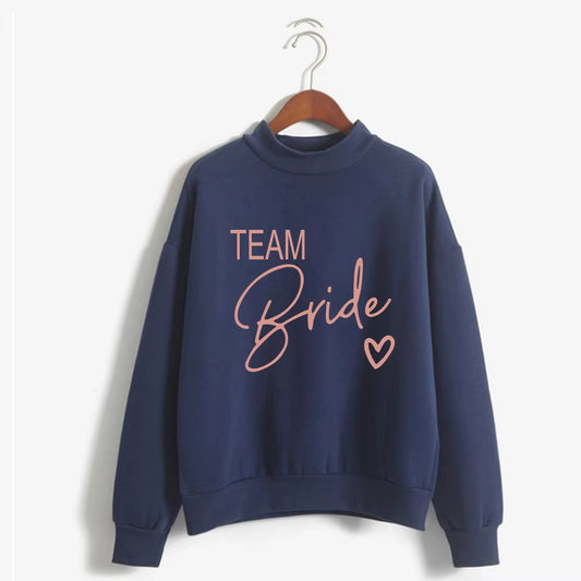 Women'S Bride Team BRIDE Printed Sweatshirt Sweet round Neck Pullover Thick Autumn
