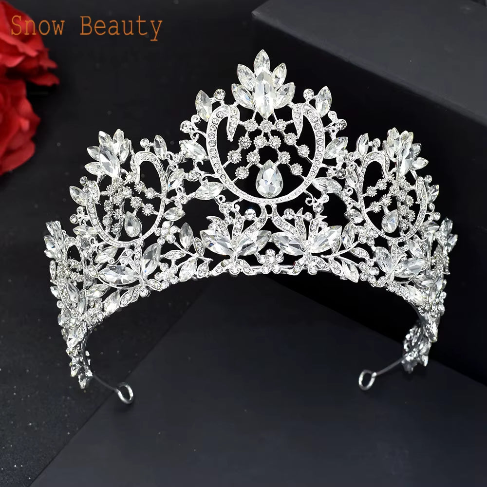 A67 Luxury Zircon Crown Bride Headwear Crystal Women Tiaras Rhinestone Wedding Headpiece Birthday Headband Pageant Hair Jewelry