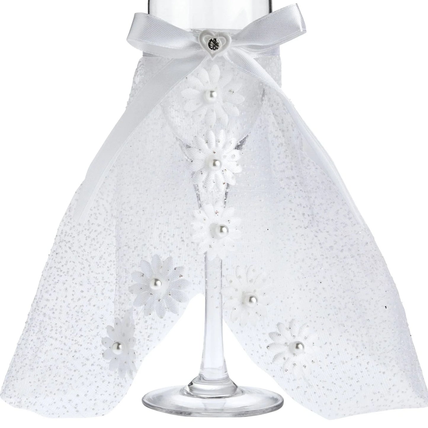 Set of 2 Wedding Champagne Glasses for Bride and Groom Toast, Wedding Decorations, Engagement, Bridal Shower Gifts