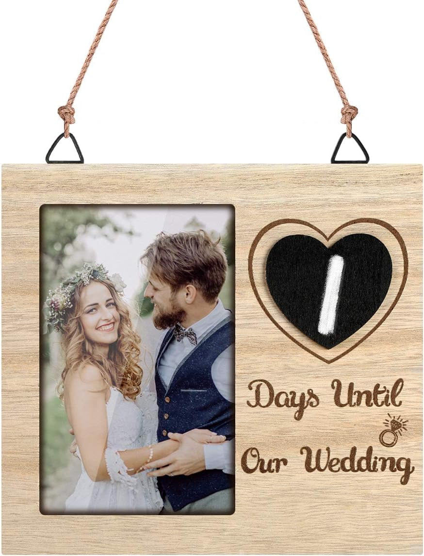 Wedding Countdown Photo Frame Personalized Countdown Calendar Engagement Gift Bridal Shower Gift for 6X4Inch Photo