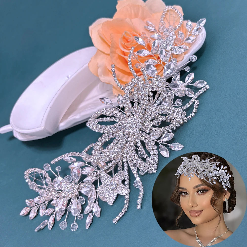 A315 Crystal Bridal Headdress Design Headpiece for Women Tiaras Wedding Headbands Pageant Prom Wedding Hair Jewelry Queen Crown