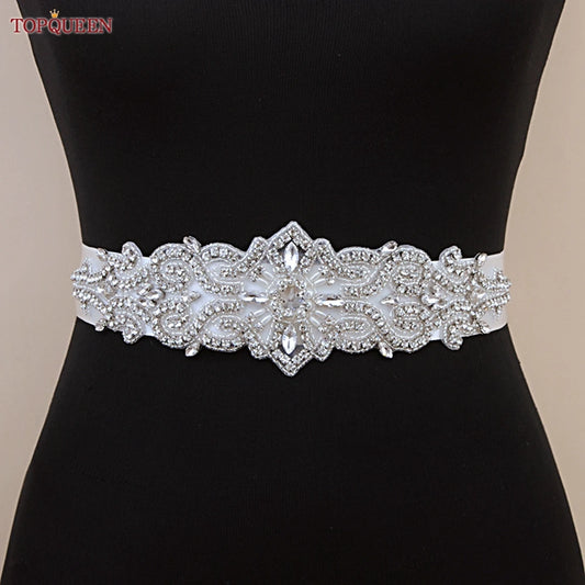 S26 Luxury Rhinestones Wedding Dresses Belt Women Crystal Applique Decoration Sparkly for Bride Waistband Bridal Sash
