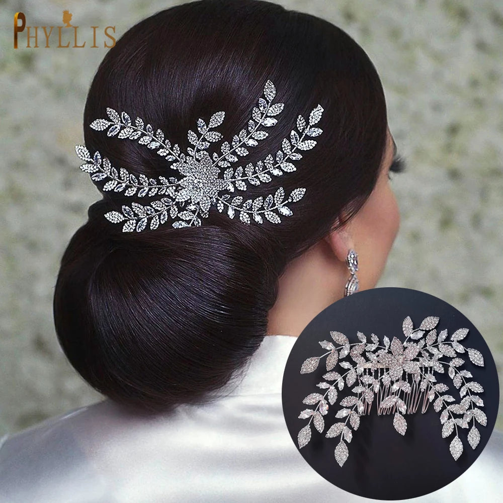 DZ061 Fashion Bride Headpiece Zircon Wedding Comb with Cubic Luxury Barrettes Hairband Wedding Hair Accessories Bridal Crowns