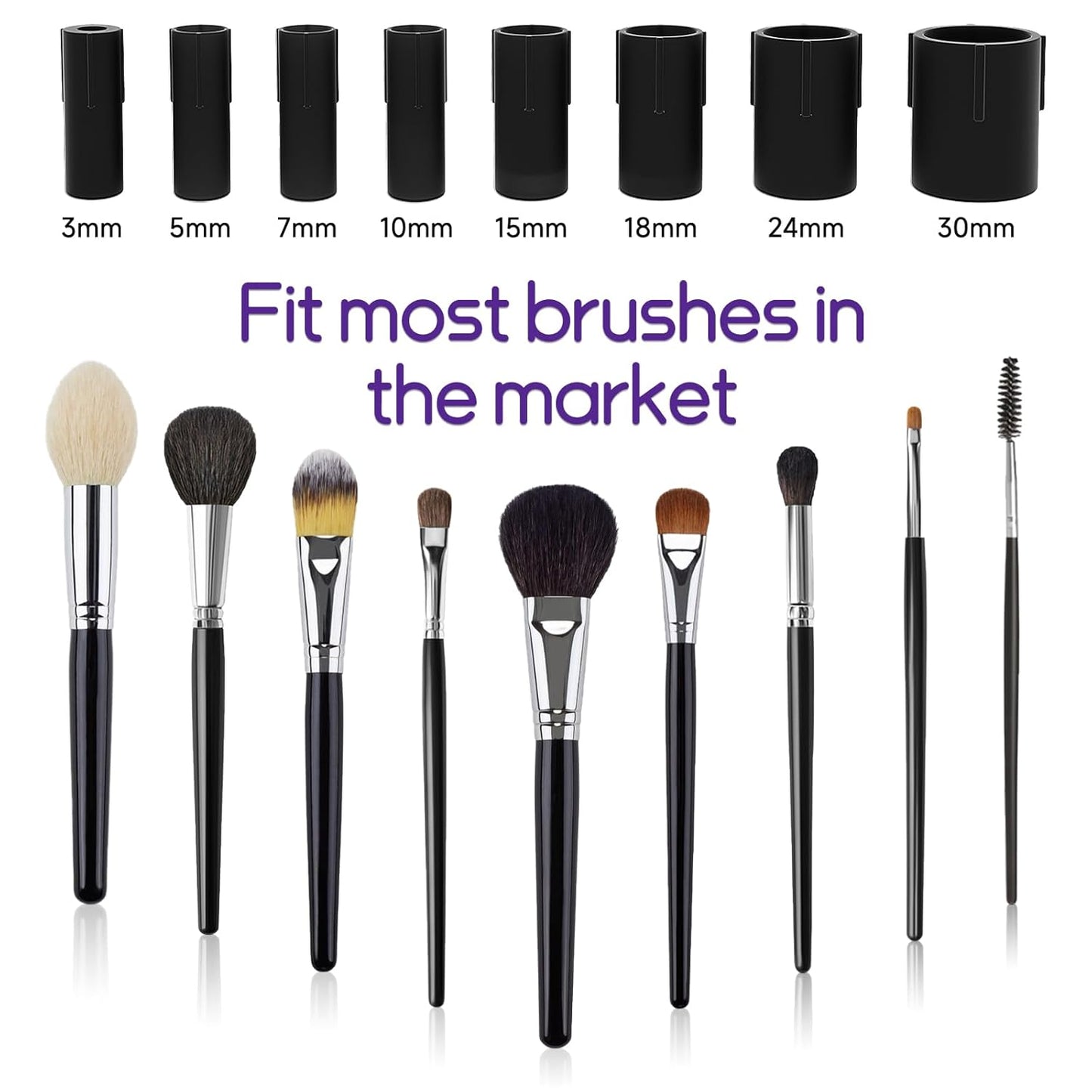 Pro 2019 Upgraded Electric Makeup Brush Cleaner and Dryer, Automatic Brush Spinner for All Brushes,Wash and Dry in Seconds,With 8 Size Rubber Collars