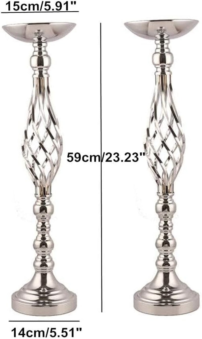 Wedding Centerpieces for Reception Tables - Twist Candleholder Stands, Flower Arrangement Vases, Metal Road-Leading Home Decor