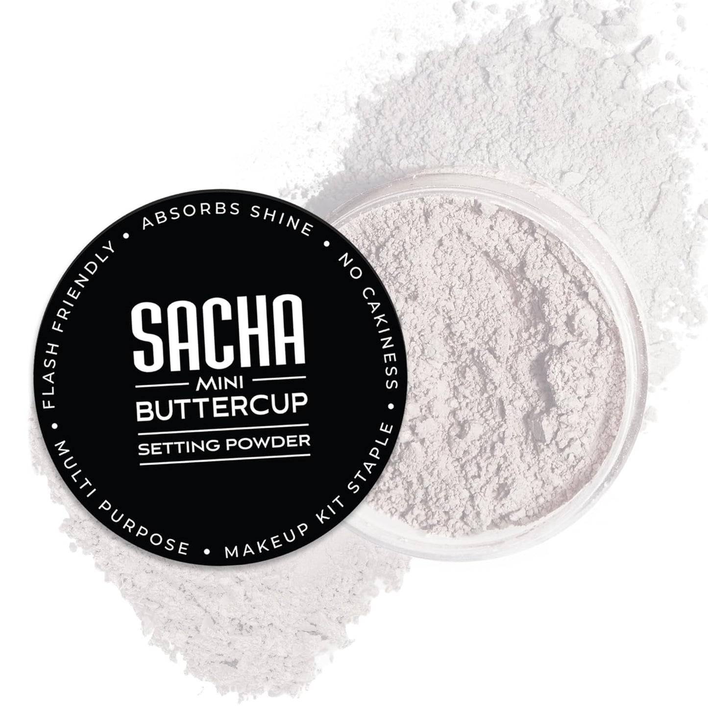 Sacha BUTTERCUP Setting Powder. No Ashy Flashback. Blurs Fine Lines and Pores. Loose, Translucent Face Powder to Set Makeup Foundation or Concealer. for Medium to Dark Skin Tones, 1.75 Oz.