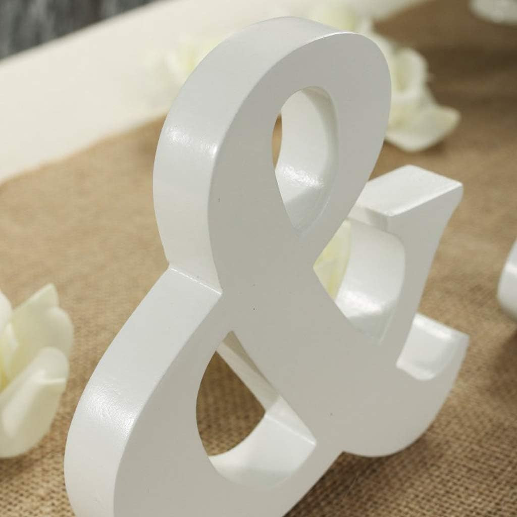 Mr & Mrs Signs Rustic Wooden Freestanding Letters for Photo Props, Anniversary & Wedding Shower Gift (White)