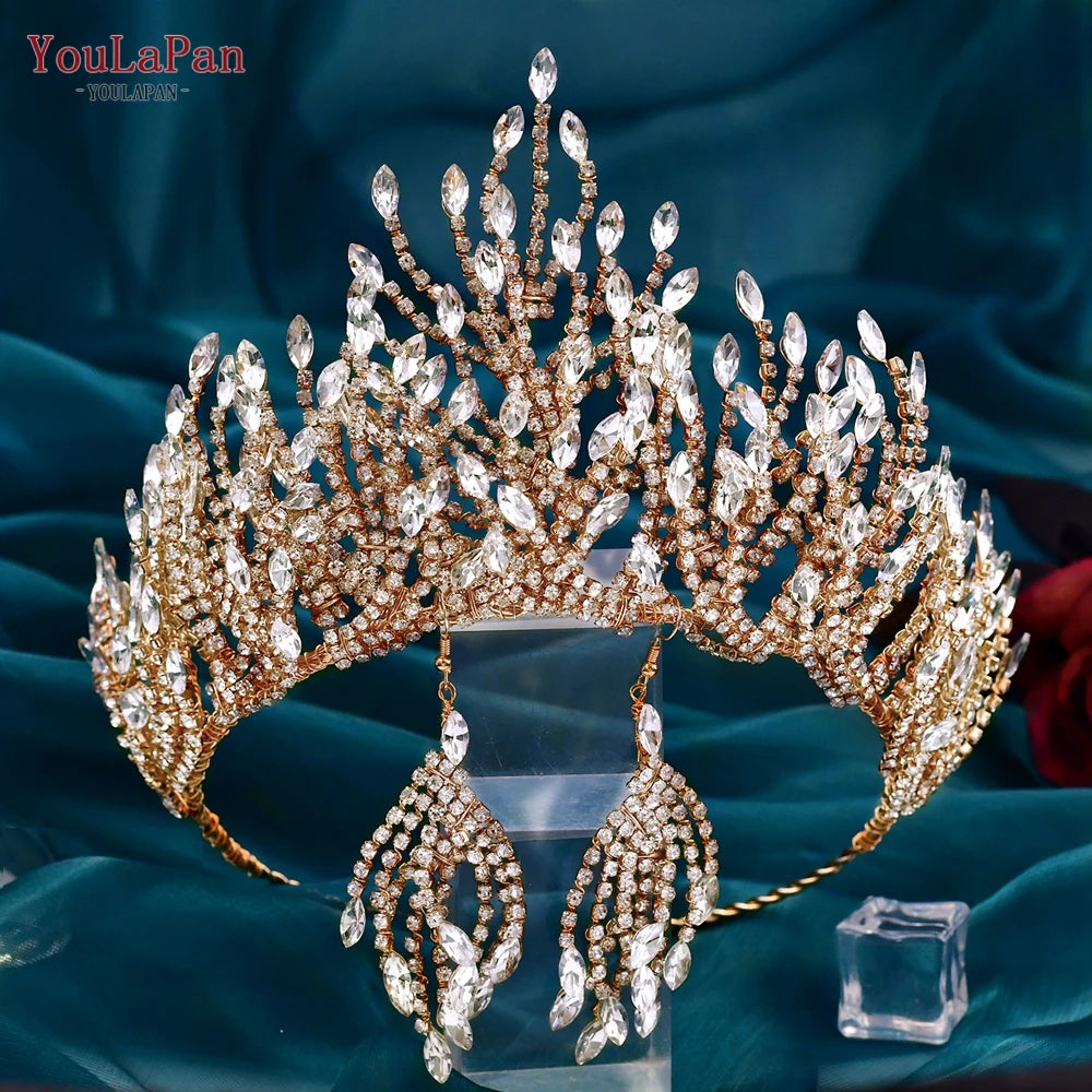 Wedding Tiara Rhinestone Headband Bridal Crown Woman Hair Ornaments Wedding Hair Accessories Brides Headdress HP374