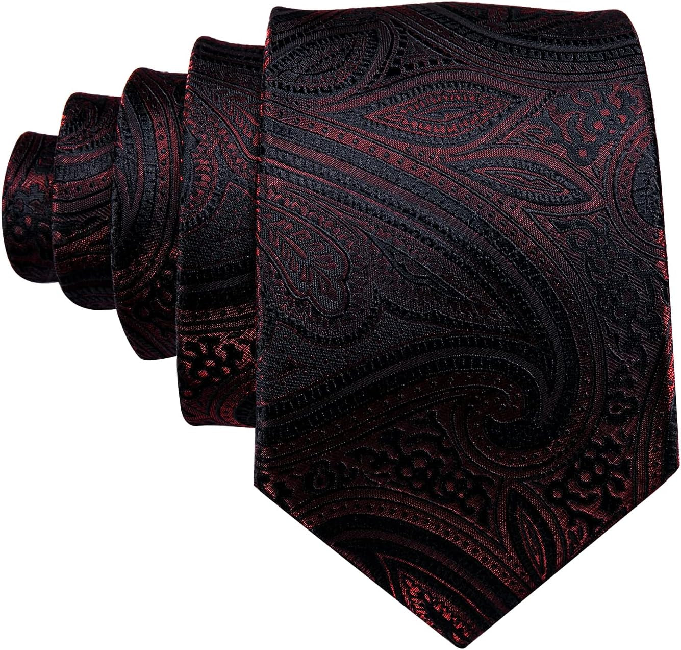 Classic Burgundy Flower Man Tie Set Wedding Necktie Pocket Square Cufflinks Ceremony