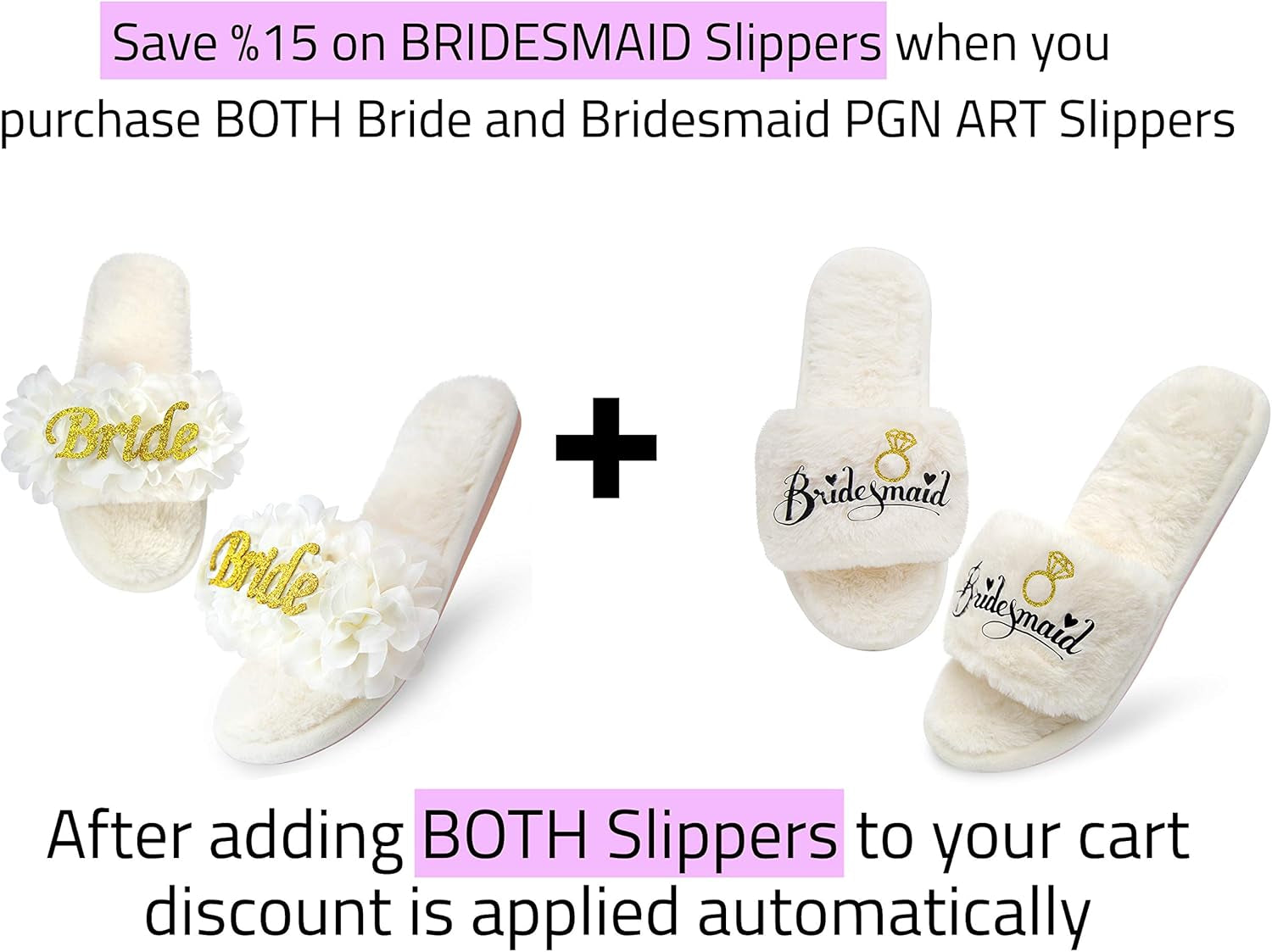 Women’S Bridesmaid Slippers Bride Slippers for Wedding Day Bride Gifts for Her Engagement Gifts for Women Wedding Slippers Bridal Shower Gifts for Bride to Be Gifts for Her