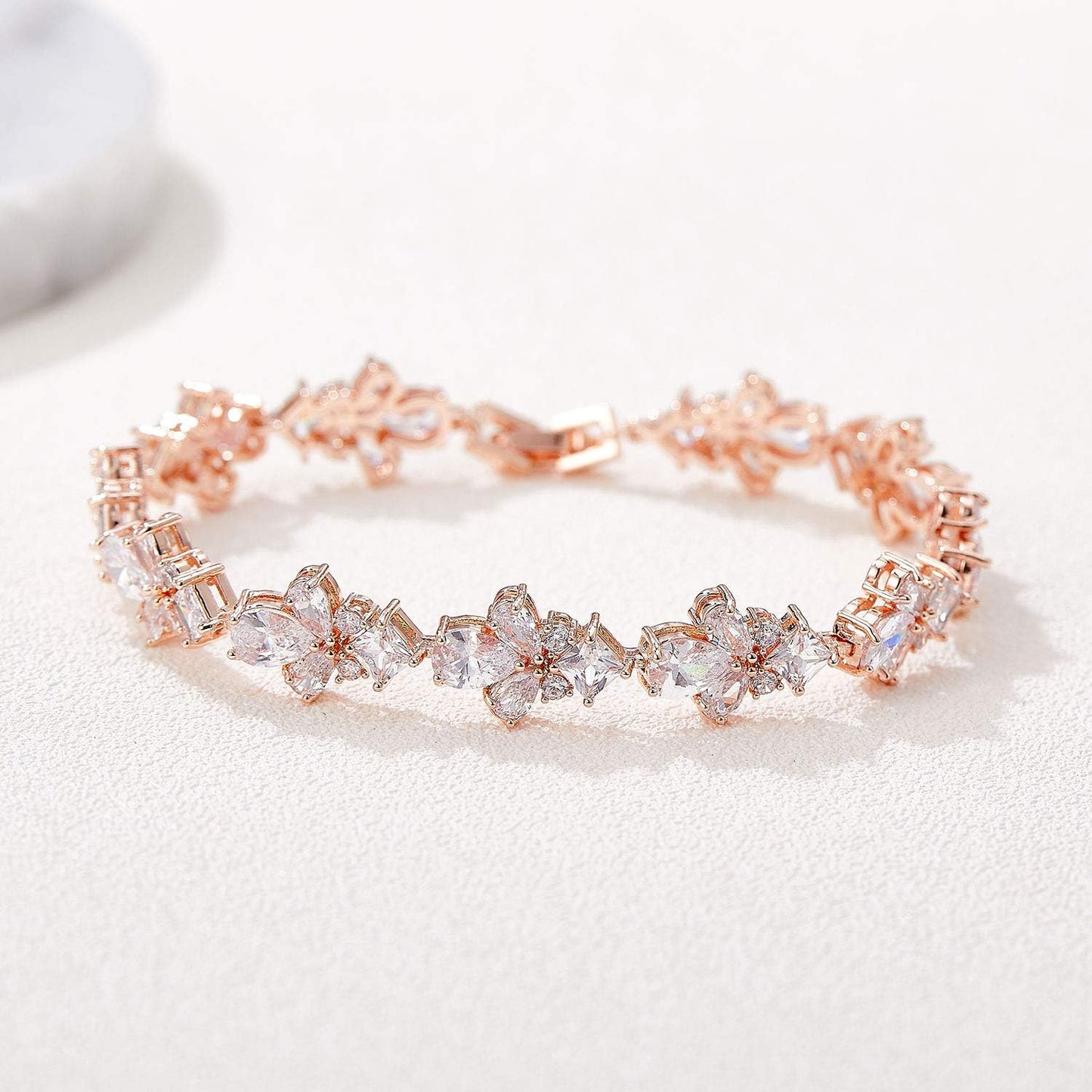 Teardrop Cubic Zirconia Wedding Tennis Bracelets for Women, Crystal Rhinestone Bridal Bracelets for Brides, Bridesmaid