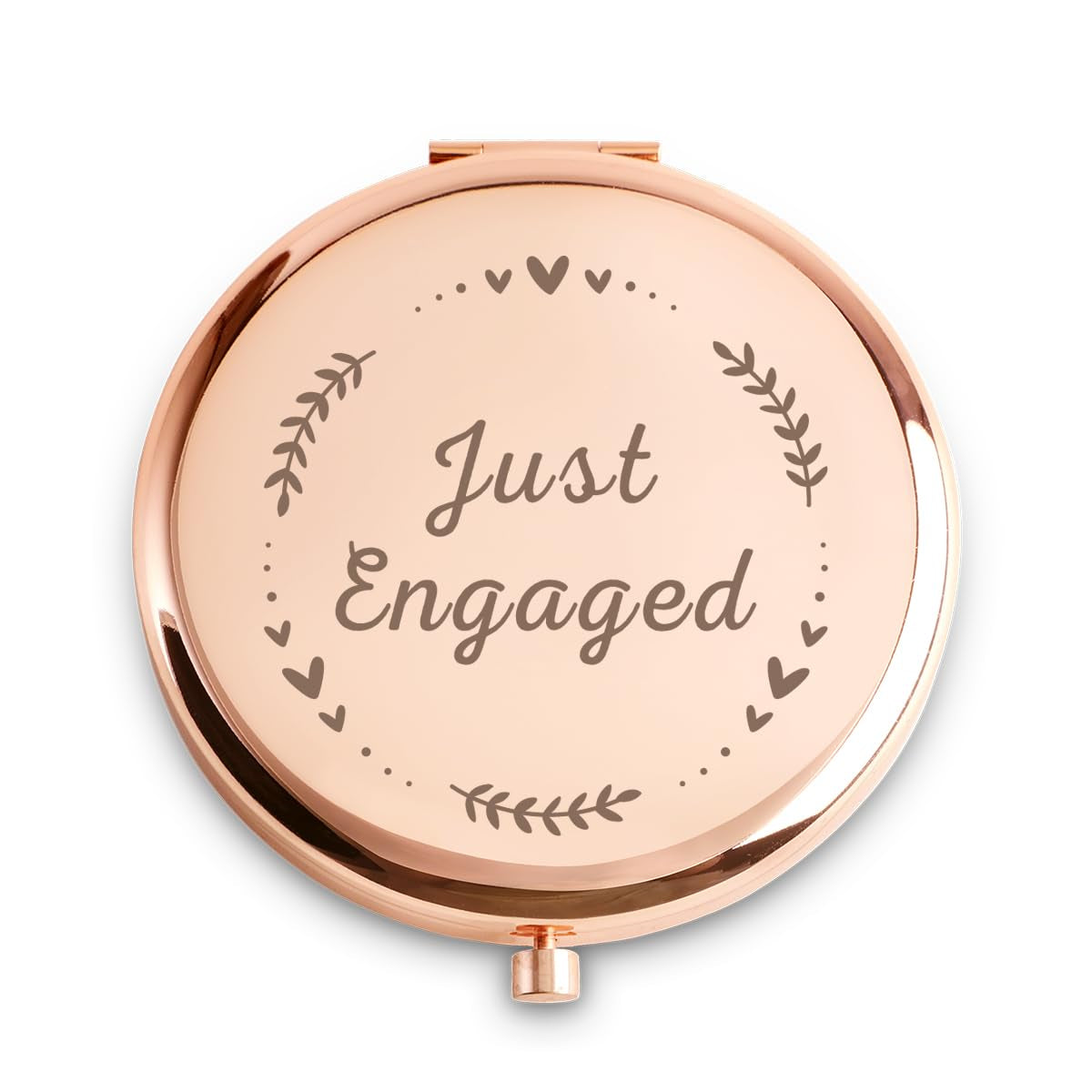 Engagement Gifts for Newly Engaged Couple, Personalized Engraved Compact Mirror, Best Presents for Engagement Party