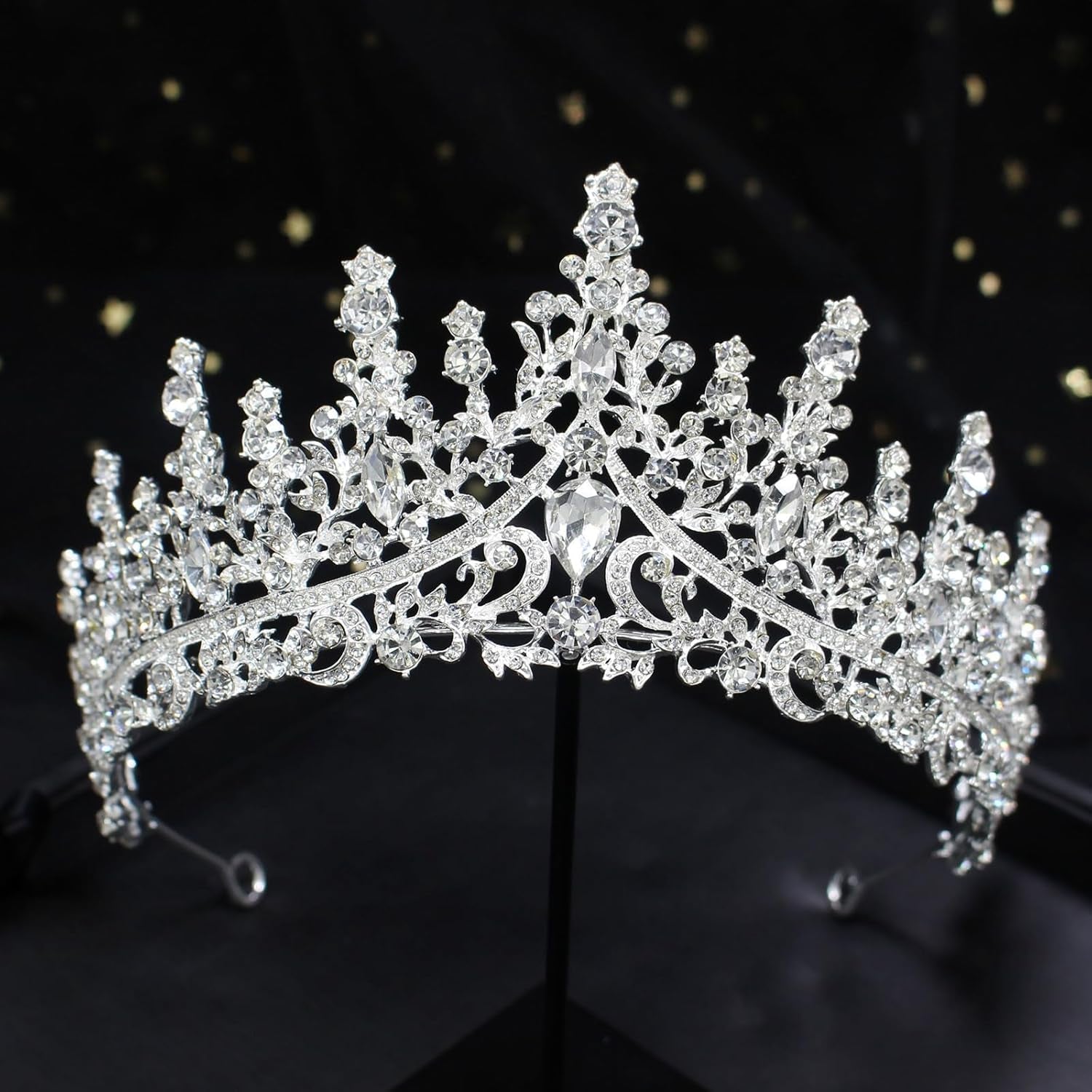 Elegant Silver Tiara & Crown for Women - Sparkling Crystal Rhinestone Hair Accessories for Brides, Parties, and Cosplay - Perfect for Weddings, Birthdays, and Halloween!