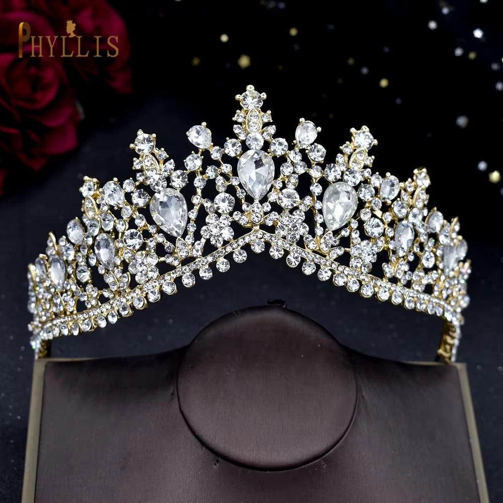 A67 Luxury Zircon Crown Bride Headwear Crystal Women Tiaras Rhinestone Wedding Headpiece Birthday Headband Pageant Hair Jewelry