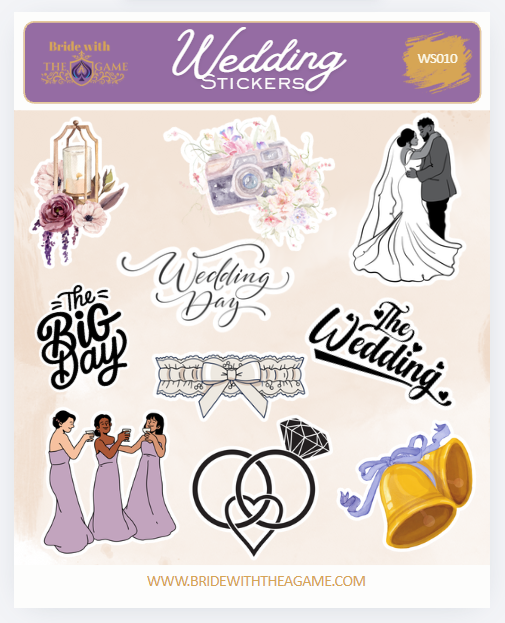 The Wedding Day! Wedding Sticker Sheet WS010 Bride with The A Game
