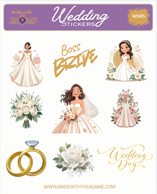 Purely in Love Wedding Sticker Sheet WS005