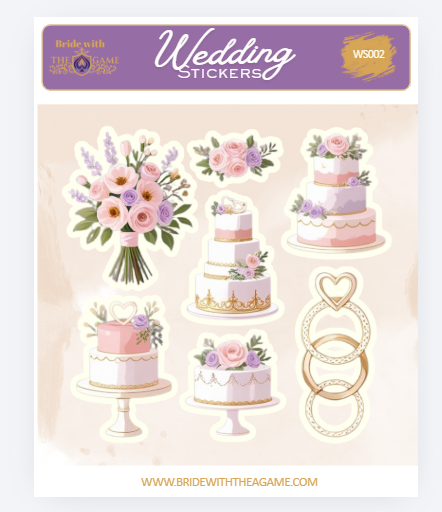 Let Them Eat Cake! Wedding Sticker Sheet WS002 Bride with The A Game