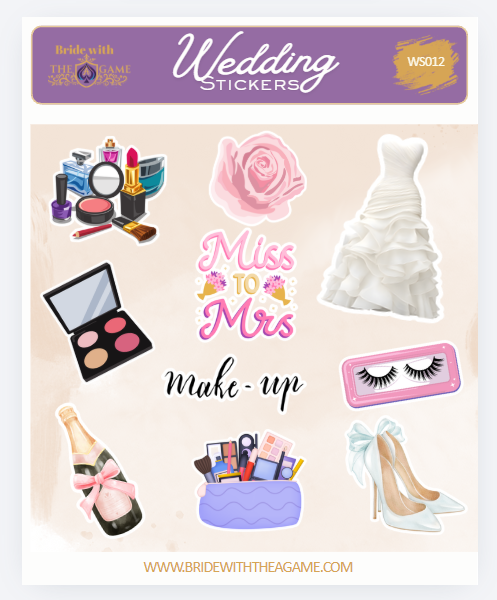 Glam Bride! Wedding Sticker Sheet WS012 Bride with The A Game