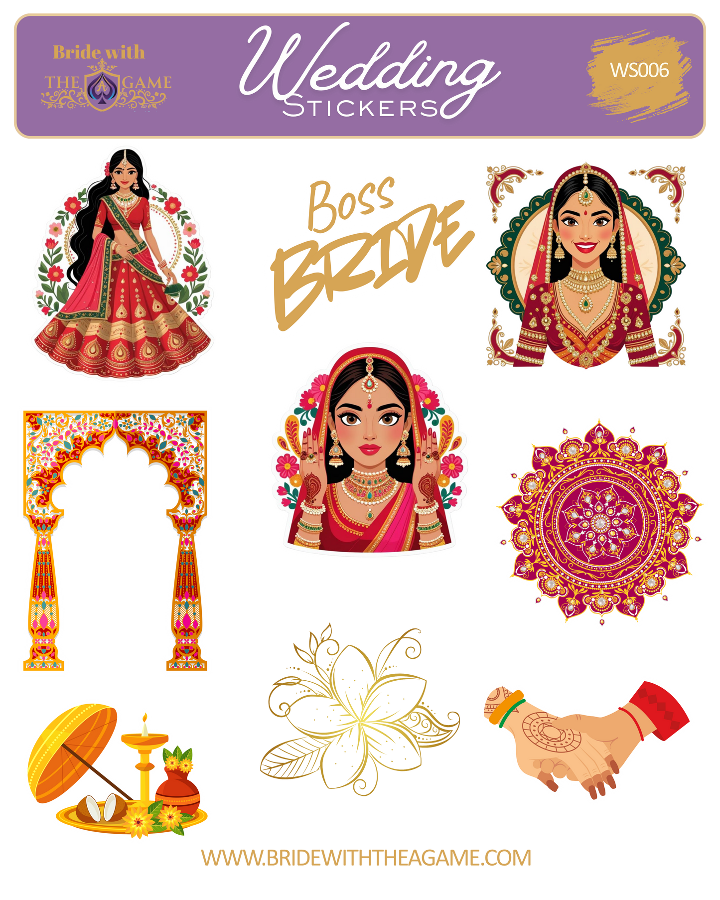 Henna & Happiness Wedding Sticker Sheet WS006