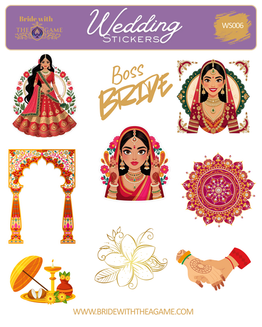 Henna & Happiness Wedding Sticker Sheet WS006