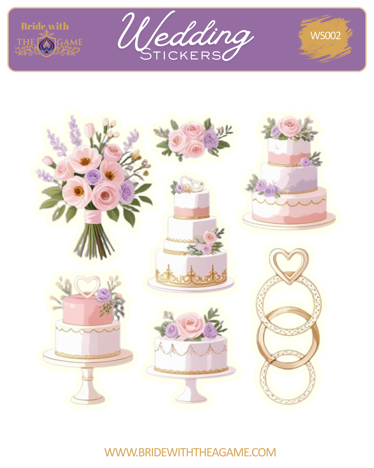 Let Them Eat Cake! Wedding Sticker Sheet WS002