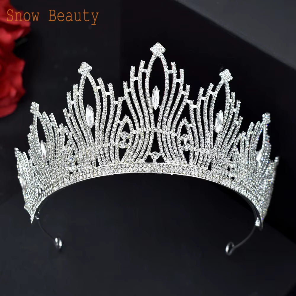 A67 Luxury Zircon Crown Bride Headwear Crystal Women Tiaras Rhinestone Wedding Headpiece Birthday Headband Pageant Hair Jewelry