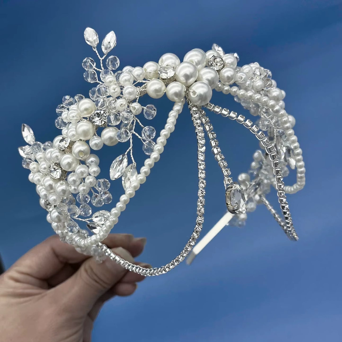 A315 Crystal Bridal Headdress Design Headpiece for Women Tiaras Wedding Headbands Pageant Prom Wedding Hair Jewelry Queen Crown