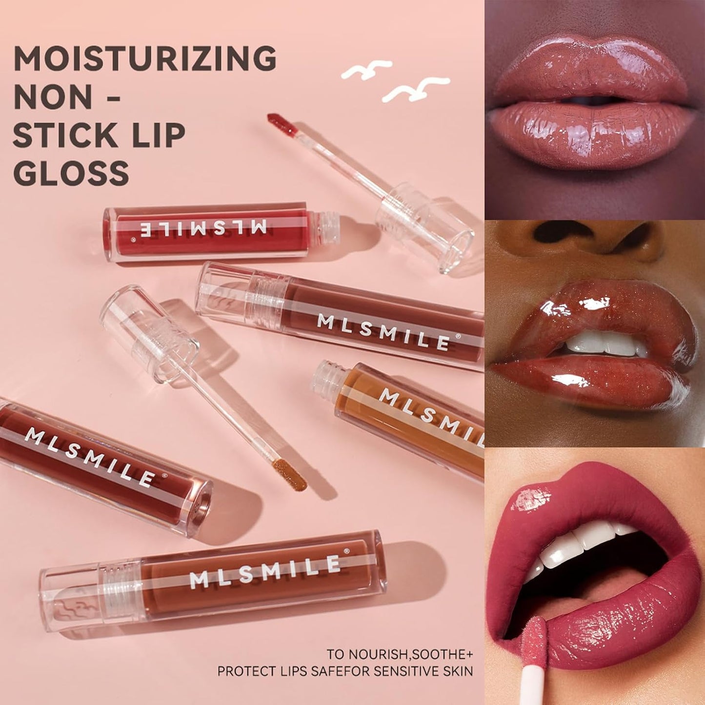 Glossy Lip Gloss Lip Stain Long Lasting Moisturizing Non-Stick Cup Lip Gloss, Shiny Glossy, High-Shine Lip Gloss Hydrating Glow Lip Gloss Smooth Moisturize Lip Glaze Vegan Tinted Lipstick Makeup(05#)
