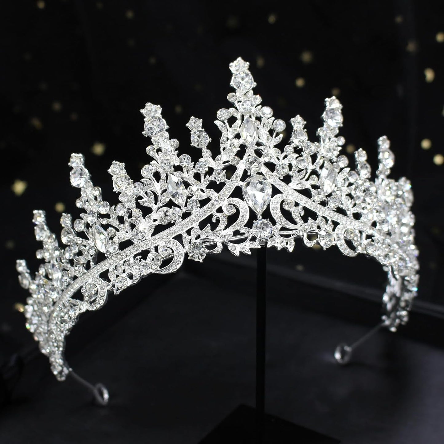 Elegant Silver Tiara & Crown for Women - Sparkling Crystal Rhinestone Hair Accessories for Brides, Parties, and Cosplay - Perfect for Weddings, Birthdays, and Halloween!