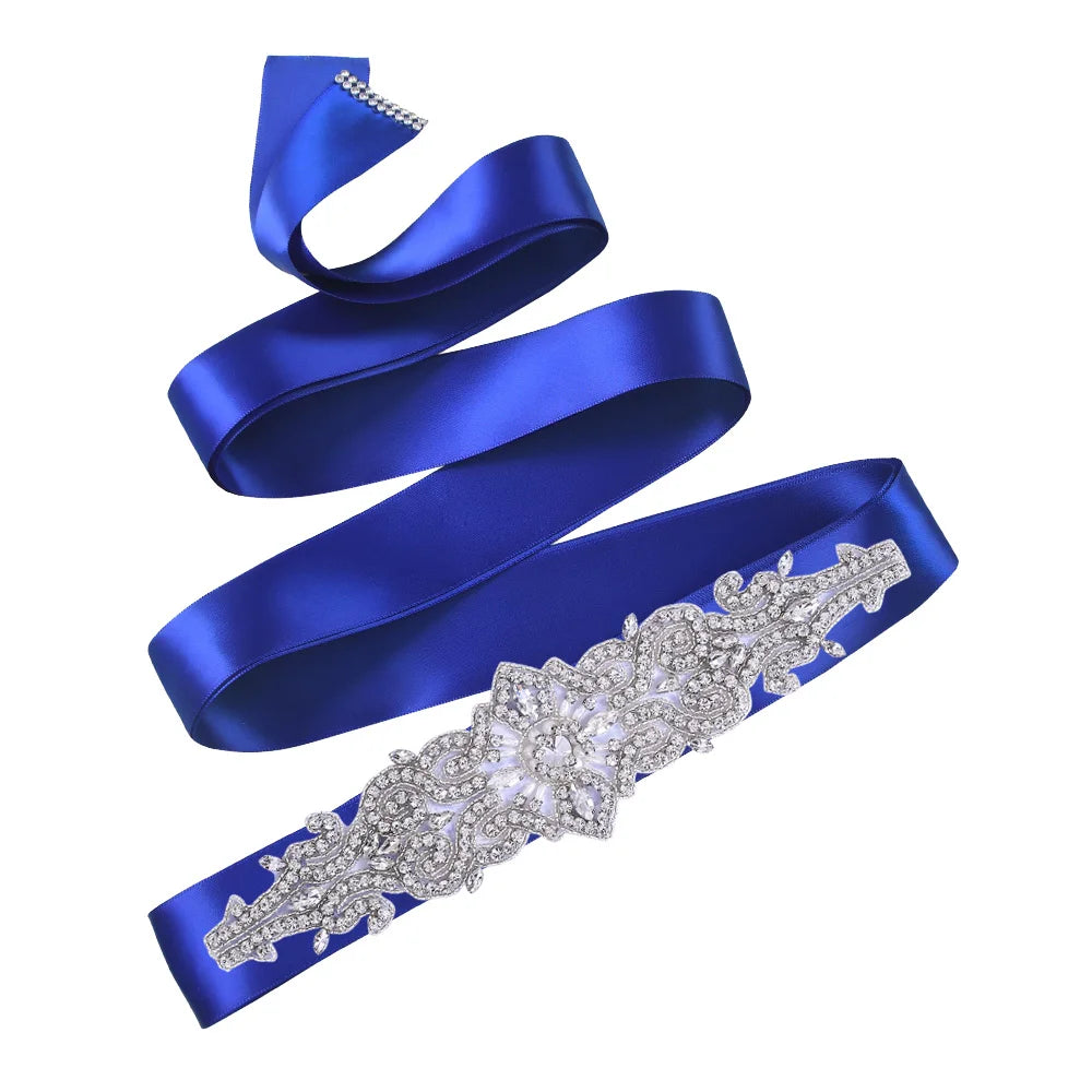 S26 Luxury Rhinestones Wedding Dresses Belt Women Crystal Applique Decoration Sparkly for Bride Waistband Bridal Sash
