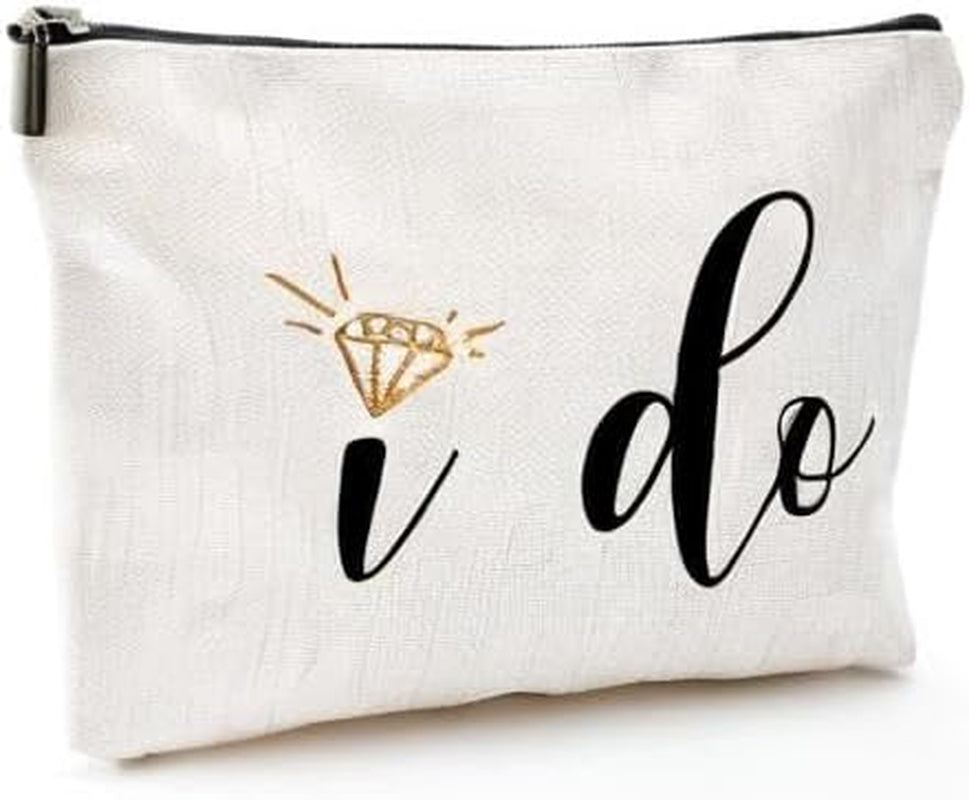 Engagement Gifts for Her,Bridal Shower Gifts-I Do-Bride Gifts,Makeup Bag Make up Pouch Bride to Be Gift Wedding Vows(Makeup Bag-I Do)