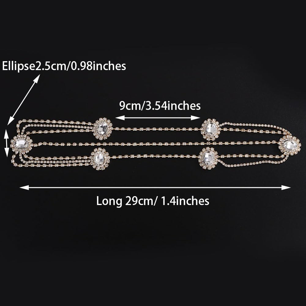 Women Dainty Bohemian Rhinestones Head Chain Hair Accessories for Bridal