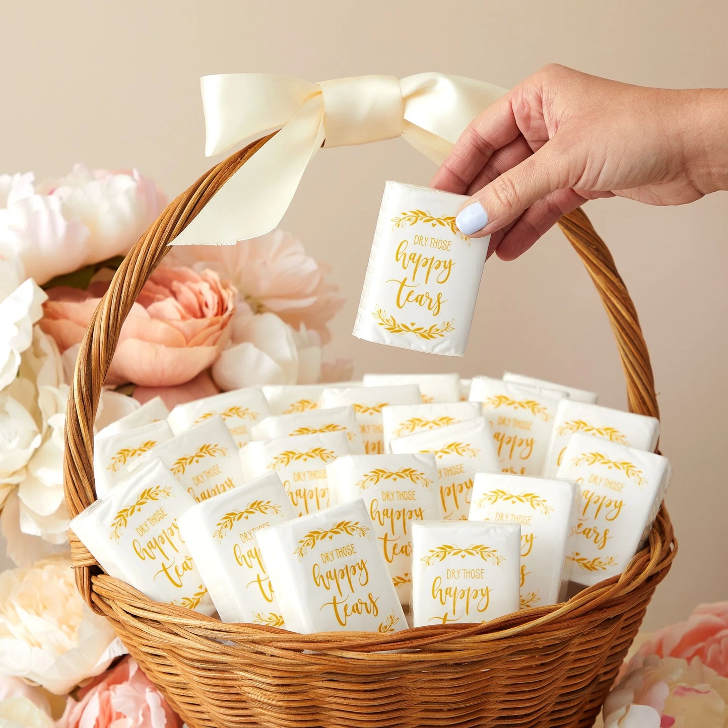 60-Pack Wedding Facial Tissue Souvenirs for Guests - Welcome Bag Party Favors and Bulk Pocket-Size Travel Packs