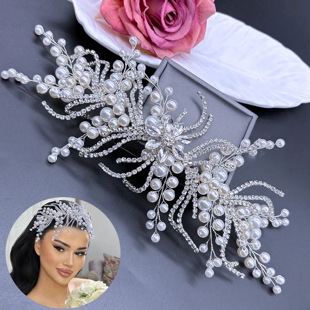 A315 Crystal Bridal Headdress Design Headpiece for Women Tiaras Wedding Headbands Pageant Prom Wedding Hair Jewelry Queen Crown