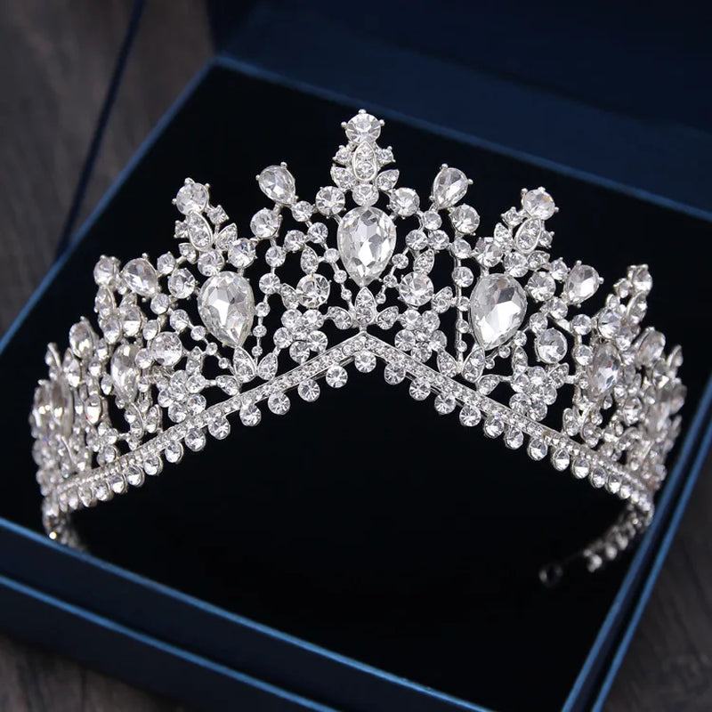 A213 Zircon Wedding round Crown Luxury Diadem Headband Rhinestone Headpiece Bridal Headwear King Tiaras Princess Hair Jewerly