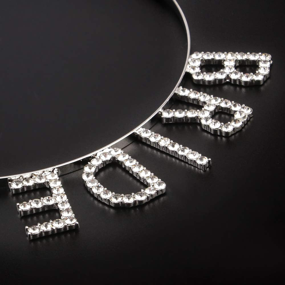 Bride Headband for Wedding, Bridal Shower, Bachelorette Party, Bridal Tiara, Rhinestone & Silver, Women'S Headpiece Hair Accessories, One Size, 1 Count