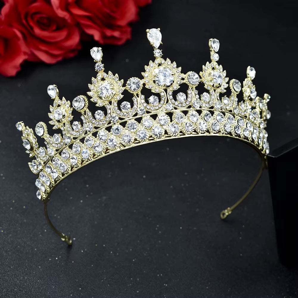 A67 Luxury Zircon Crown Bride Headwear Crystal Women Tiaras Rhinestone Wedding Headpiece Birthday Headband Pageant Hair Jewelry