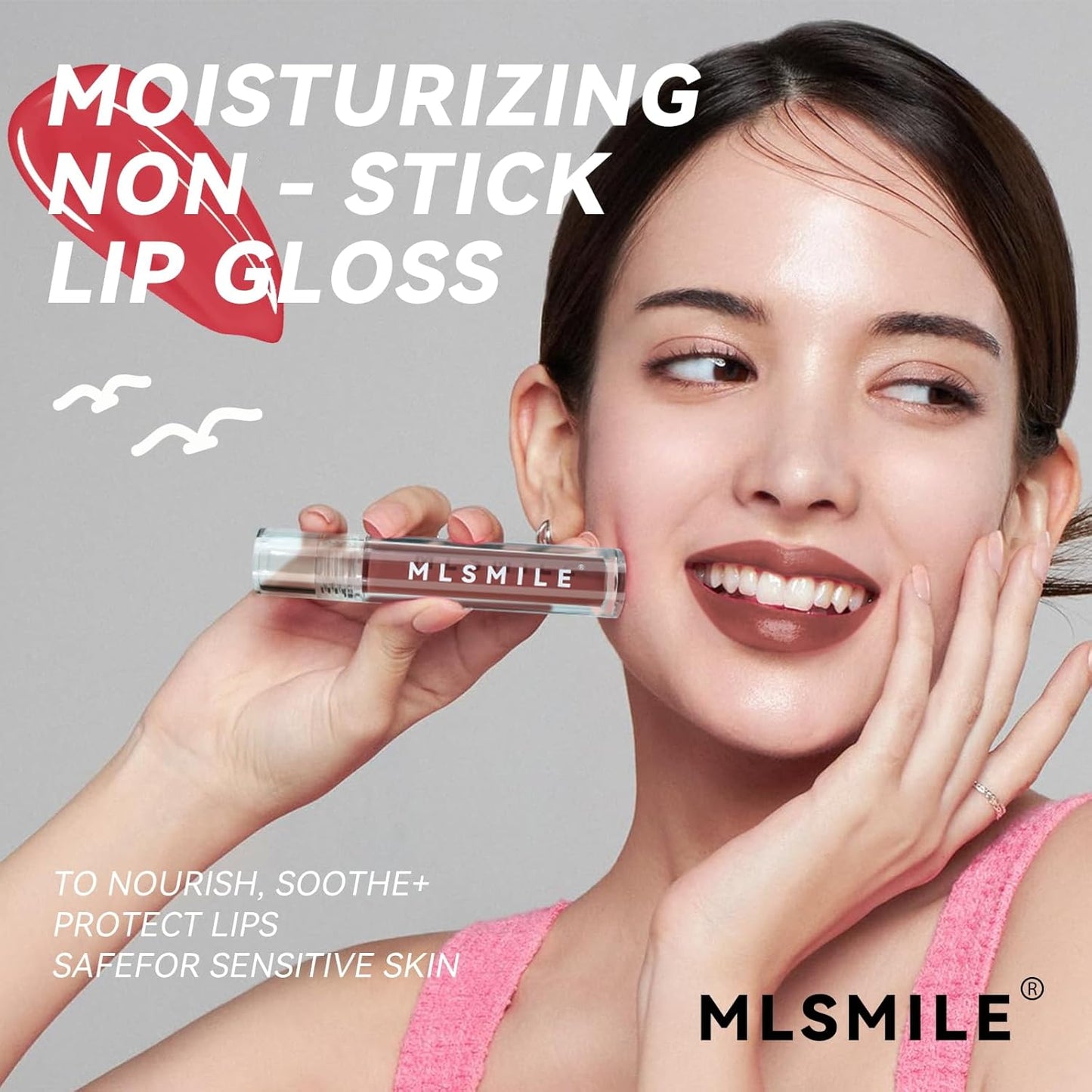 Glossy Lip Gloss Lip Stain Long Lasting Moisturizing Non-Stick Cup Lip Gloss, Shiny Glossy, High-Shine Lip Gloss Hydrating Glow Lip Gloss Smooth Moisturize Lip Glaze Vegan Tinted Lipstick Makeup(05#)