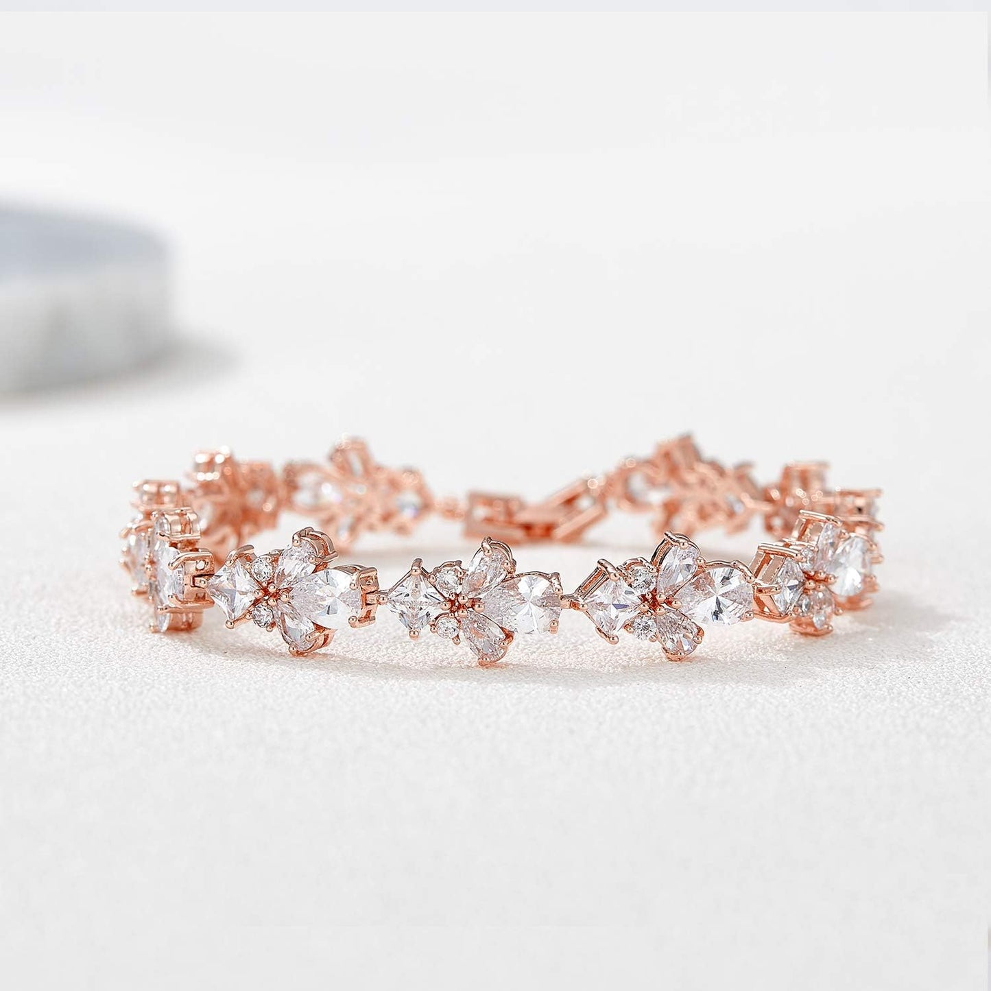 Teardrop Cubic Zirconia Wedding Tennis Bracelets for Women, Crystal Rhinestone Bridal Bracelets for Brides, Bridesmaid