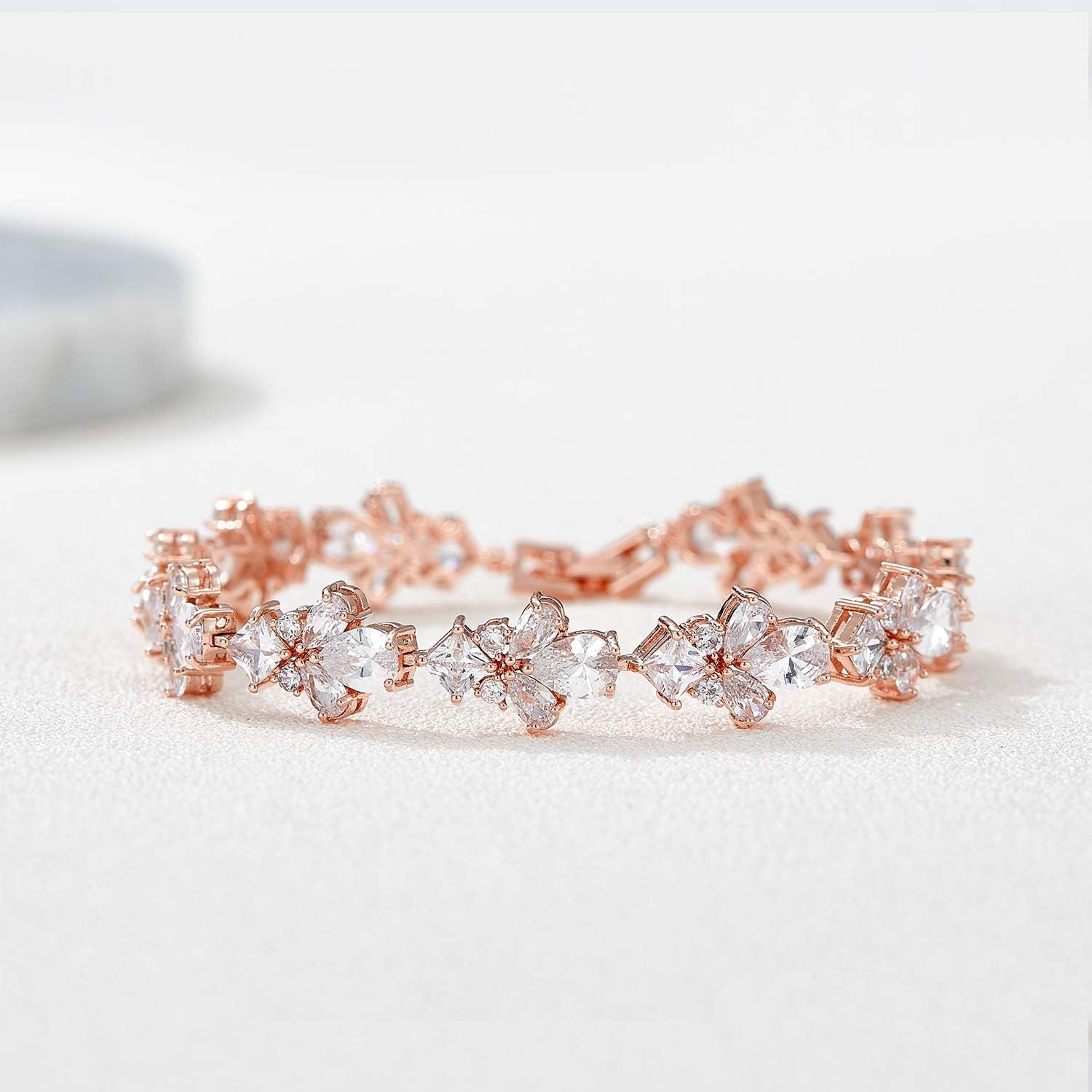 Teardrop Cubic Zirconia Wedding Tennis Bracelets for Women, Crystal Rhinestone Bridal Bracelets for Brides, Bridesmaid