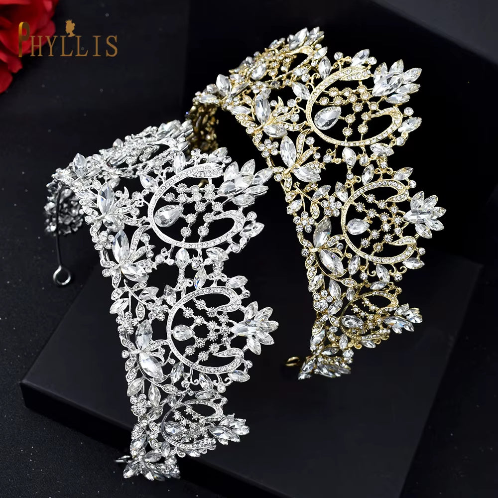 A195 Luxury Wedding Crown for Bride Tiaras Rhinestone Hair Jewelry Gifts Crystal Hair Accessories Women Headband Bridal Headwear