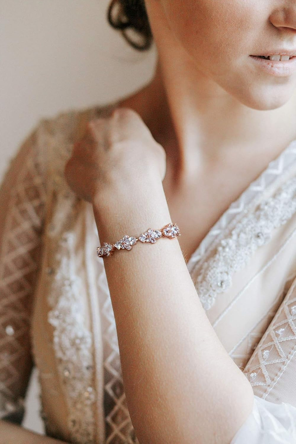 Teardrop Cubic Zirconia Wedding Tennis Bracelets for Women, Crystal Rhinestone Bridal Bracelets for Brides, Bridesmaid