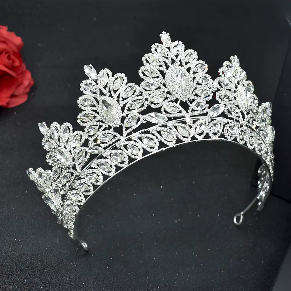 A67 Luxury Zircon Crown Bride Headwear Crystal Women Tiaras Rhinestone Wedding Headpiece Birthday Headband Pageant Hair Jewelry