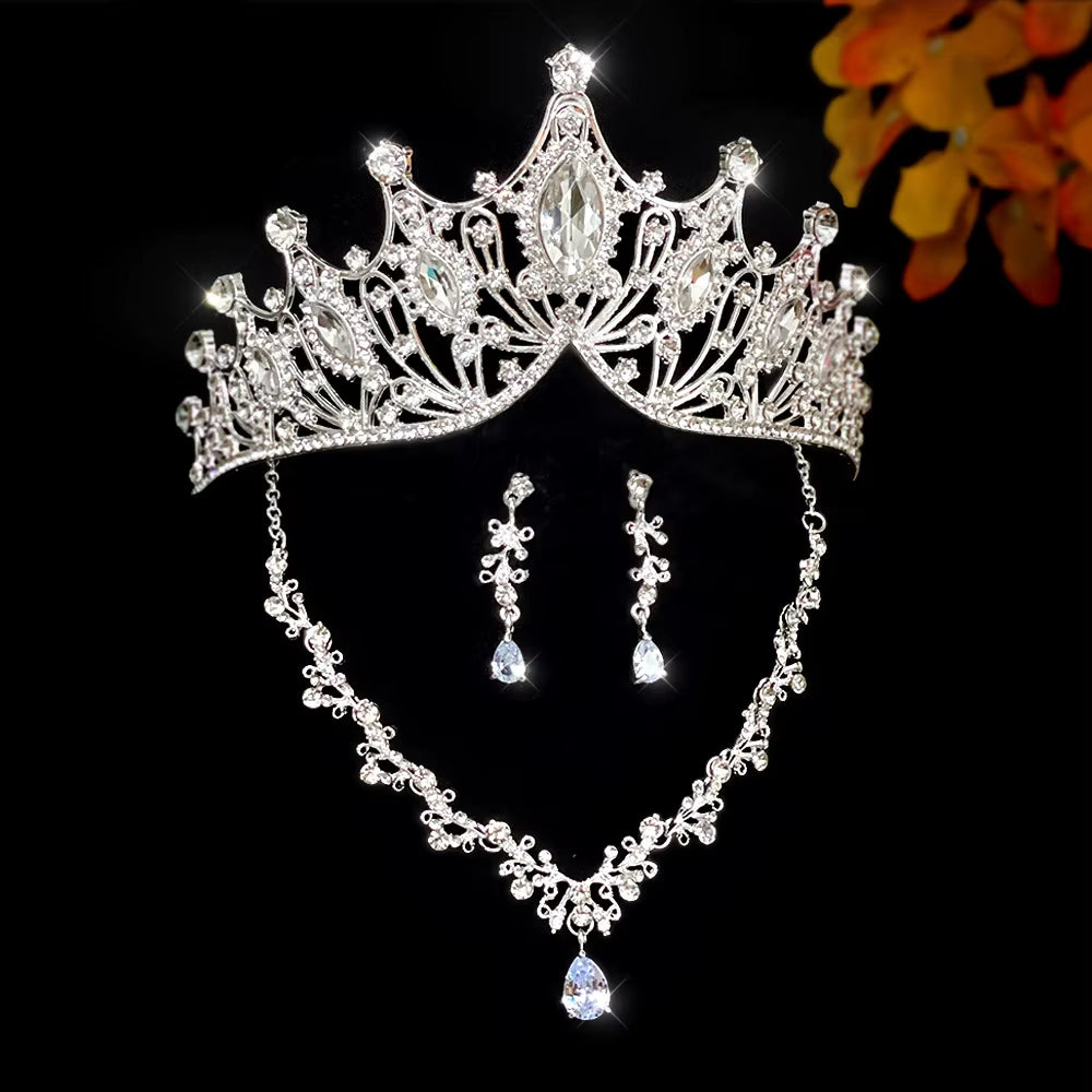 Elegant, High-End and Atmospheric Bridal Set, Headwear, Wedding Accessories, Birthday Crown and Women'S Hair Accessories