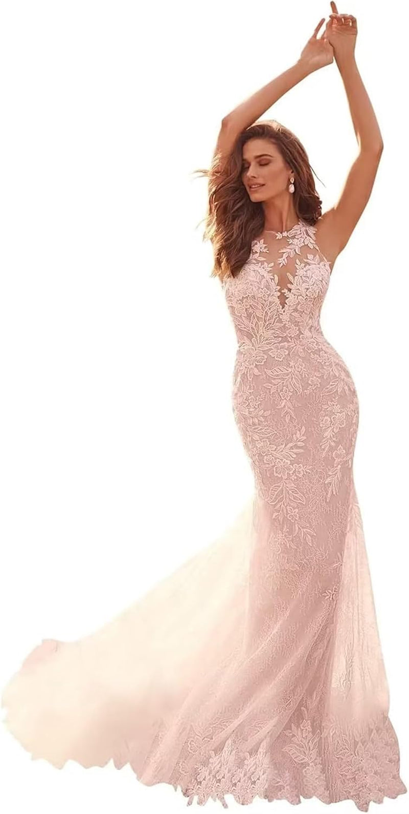 Long Sleeves Wedding Dresses for Bride 2025 Boho Beach A-Line Appliques Lace Bridal Ball Gowns with Train