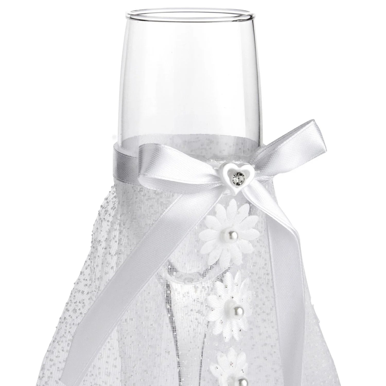 Set of 2 Wedding Champagne Glasses for Bride and Groom Toast, Wedding Decorations, Engagement, Bridal Shower Gifts