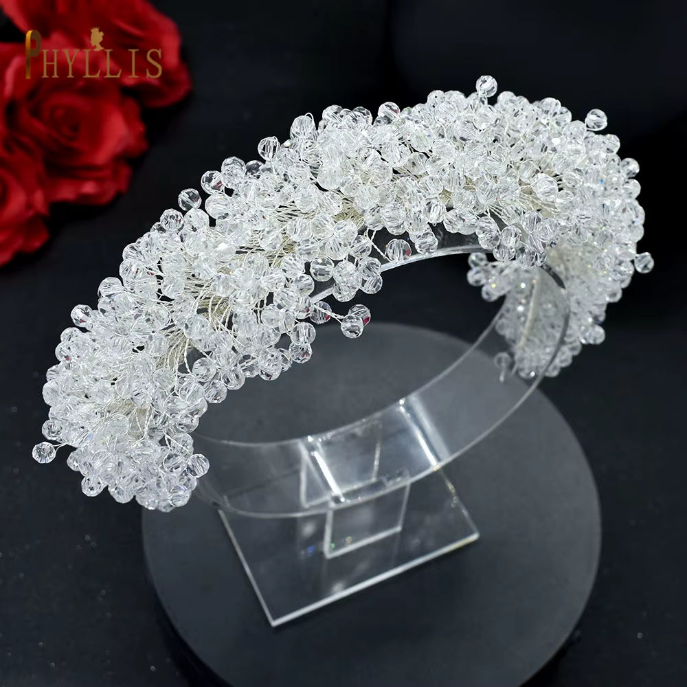 A315 Crystal Bridal Headdress Design Headpiece for Women Tiaras Wedding Headbands Pageant Prom Wedding Hair Jewelry Queen Crown
