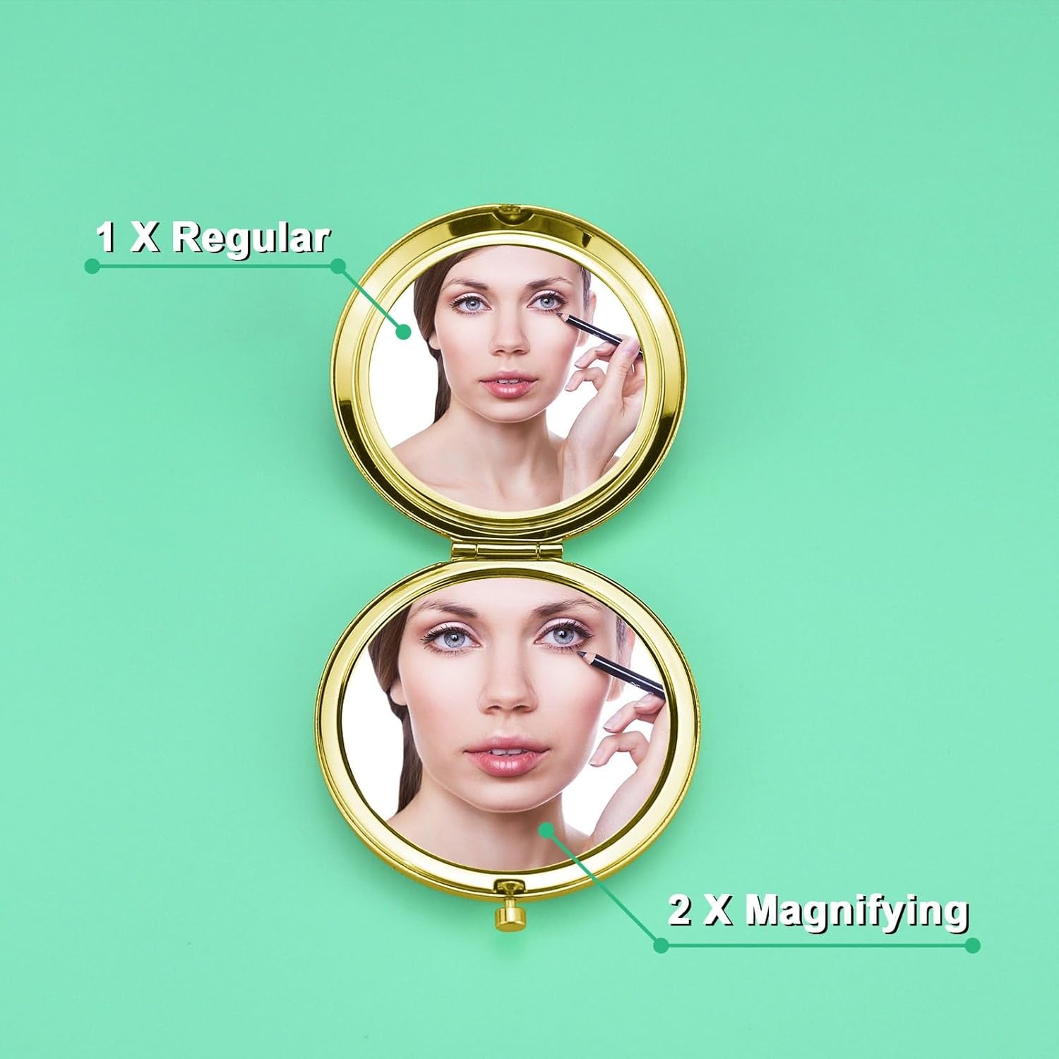 Bridesmaid Gifts Compact Makeup Mirror Wedding Gift for Maid of Honor Sister Gift Bachelorette Party Gift Bridal Party Gifts Bridal Shower Gift Pocket Makeup Mirror Wedding Day Thank You Gift (Gold)