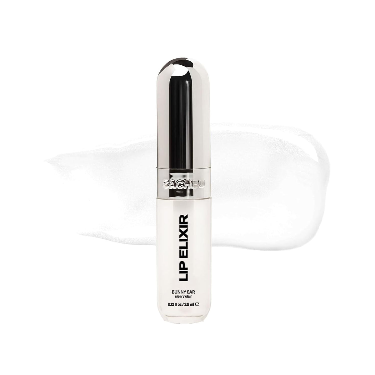 Lip Elixir Nourishing and Hydrating Lipgloss — Moisturizing Plumping Lip Gloss Enriched with Collagen, Non-Sticky Lip Color Smooth High-Shine Finish, Vegan & Cruelty-Free, Bunny Tongue (Pink)
