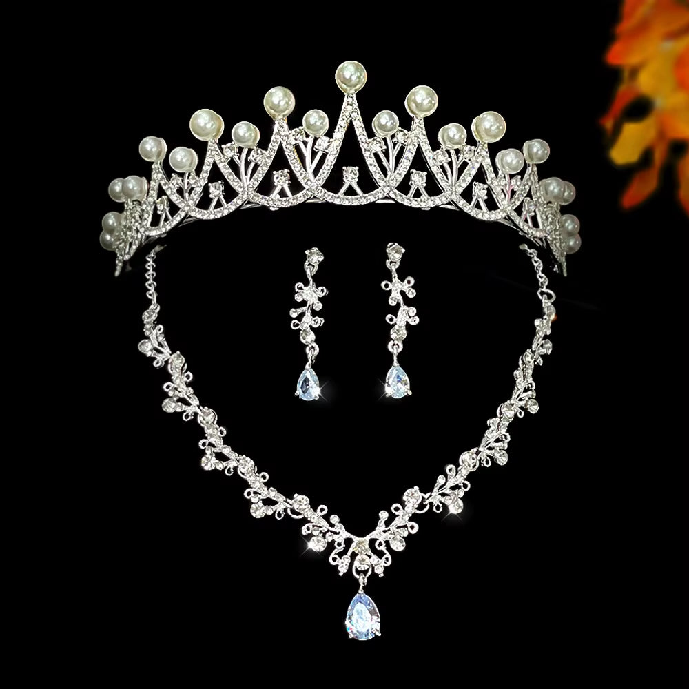 Elegant, High-End and Atmospheric Bridal Set, Headwear, Wedding Accessories, Birthday Crown and Women'S Hair Accessories